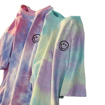 China Breathable Breathable Boys And Girls All-matching 2021 New Korean Western Children'S T-shirt Style Kids Teens Short Sleeve Tops Summer Tie Dye for sale