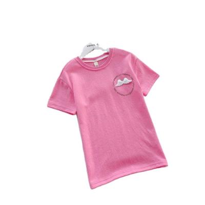 China 2021 Summer Breathable Mid Length Children's T-shirt Dress Girls Letter Letter Korean Style Dress for sale