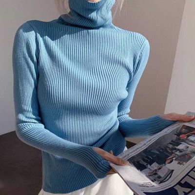 China 2022 New Women's Fashion Knitted Turtle Neck Knitted Long Sleeves Sweatshirt T-shirt for sale