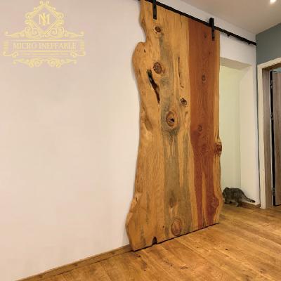 China Modern Design Individual Solution Nature Wood Interior Top Level Wooden Sliding Barn Doors For Private House for sale