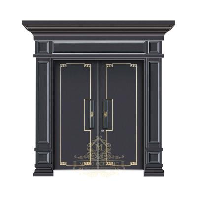 China Royal Design Anti-theft Door Luxury Royal Front Door Metal Steel Security Exterior Entry Double Doors With Crown for sale