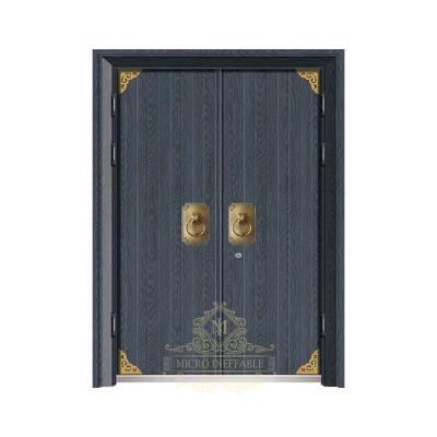 China The luxury design top quality bulletproof steel exterior cast aluminum bullet proof security double doors for villa for sale