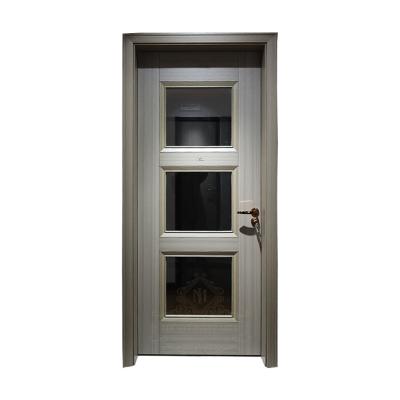 China Sound Insulation Promotion Rate Modern Design Interior Wood Glass Door Design For Bathroom for sale