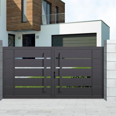 China Modern Exterior Aluminum Metal Door Gate Entrance Main Door Smart Access Control System for sale