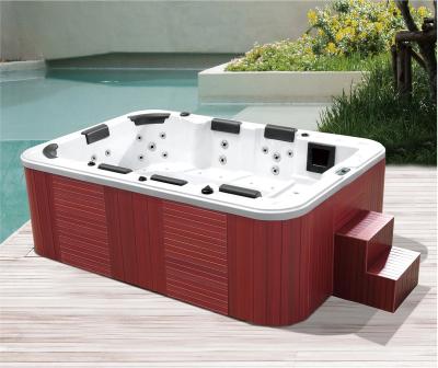 China USA Sale Large Modern Acrylic Rectangular Hot Tub Modern Bath Spa Outdoor Luxury Hot Tub for sale