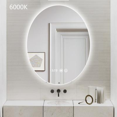 China Touch Sensor Switch Makeup Bathroom Vanity LED Magnifying Cosmetic Mirror With Light Oval Backlight Bath Lighting Mirror for sale