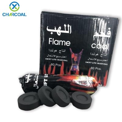 China Hookah/Incense Hot-selling smokeless&odorless round black charcoal for hookah/shisha for sale