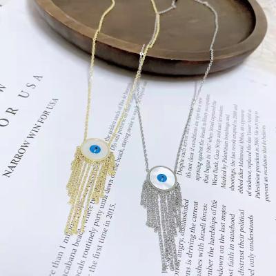 China TRENDY Wholesale Fashion and Tasty Stainless Steel Gold Plated Eye Necklace Jewelry for sale