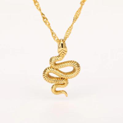 China 2021 Fashion Jewelry Stainless Steel Snake Animal Plated Pendant Necklace for sale