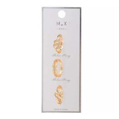 China Mingxi CLASSIC Jewelry Costume Gift Items 3pcs Mixed Pack Rings Men To Give Gold Plated Ladies Rings for sale