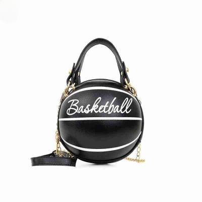 China Fashion Black Basketball Purses For Teenagers Women Shoulder Bags Cross - Body Chain Handbags Small Pink Female Leather Bag Totes for sale