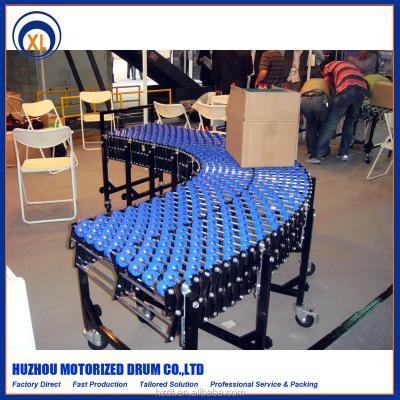 China Carbon Steel And Plastic Wheel Skate Wheel Flexible Conveyor, Expandable Conveyor With Plastic And Steel Wheel For Material Handing Equipment for sale