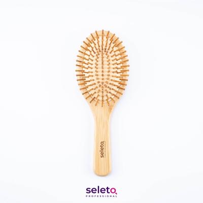 China Health Care Round High Quality Biodegradable Cushion Detangle Massager Comb Bamboo Hair Brush for sale