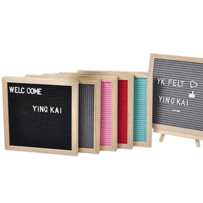 China China Alphabet Letter Board Square 12*12 Nature Oak Felt Letter Board With Wooden Stand for sale