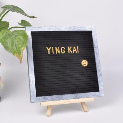 China China 10x10inch Square Alphabet Letter Board Nature Oak Felt Letter Board With Wood for sale