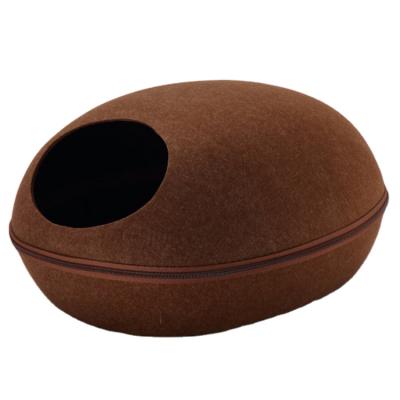 China Sustainable Eco - Friendly Organic Wool House Felt Pet Bed Felt Cat House for sale