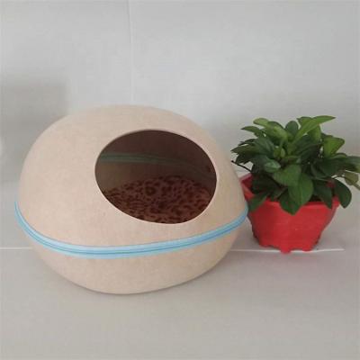 China 100% Wool Felt Pet Bed, High Quality Felt Cat Cave Viable Shape Wool Felt Pet Bed With Cushion for sale