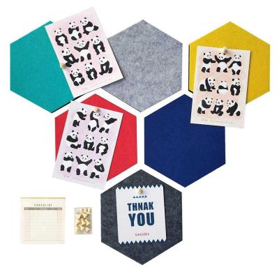 China Eco-friendly Felt Type Note Board Wall Decoration Board Hexagon Home Decor for sale