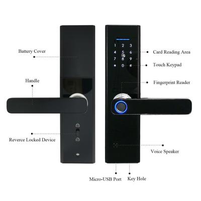 China F7F Tuya/TT Cheapest Home Lock App+ WiFi+Fingerprint+Password +Card +key Open American Door Lock, Smart Lock, Smart Door Lock for sale