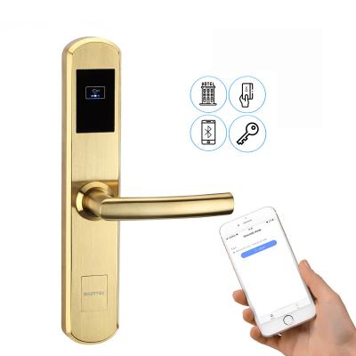 China European home/apartment/Airbnb/office rfid smart lock hotel system, electronic rf card door handle lock, smart hotel door lock system price for sale