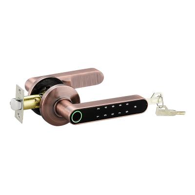 China 40group Home Security Indoor Biometric Fingerprint Lock Electronic Handle Digital Handle Anti-theft Lock for sale