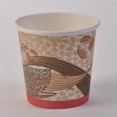 China Single Wall Best and Cheapest White Disposable 4oz Single Wall Paper Coffee Cup for sale