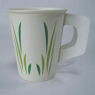 China With Handle Hot Selling 7oz Disposable Single Wall Hot Drinks Paper Cup With Handle for sale