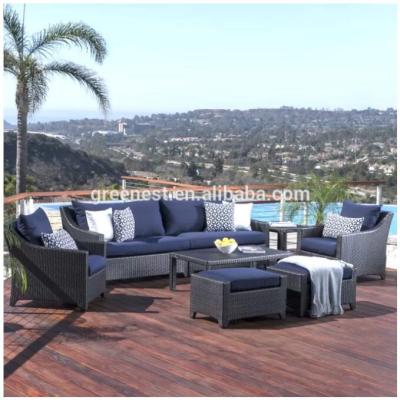 China Eco-freindly Cheap Balcony Furniture Relaxing Outdoor Rattan Cane Sofa Set for sale