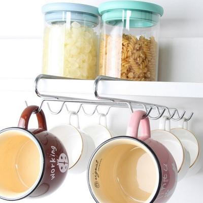 China Viable Factory Directly Sell Kitchen Utensils Show 10 Hooks Under Cabinet Hanging Coffee Cups Grapple Hooks Rack for sale