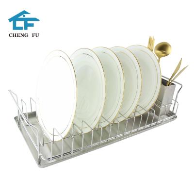 China Eco-Friendly 304 Stainless Steel Metal Material Best Quality Sustainable Buffet Dish Rack With Drain for sale