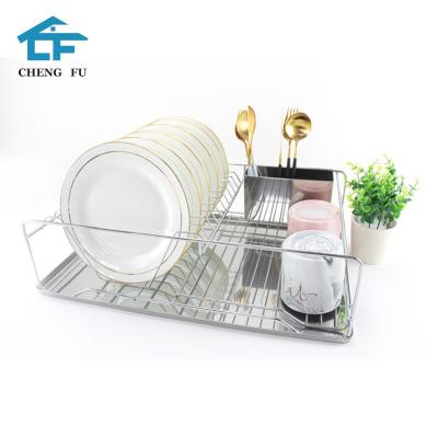 China Most Competitive Viable Kitchen Sink Storage Cabinet Sliver Stainless Steel Dish Rack for sale