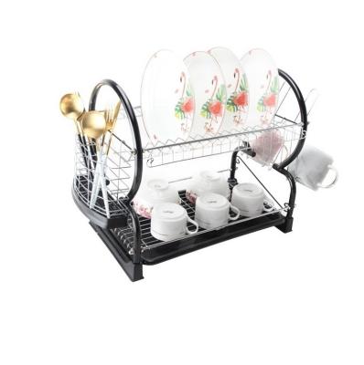 China Brand New Sustainable Tech Kitchen Wire Storage 2 Layer Dish Rack Shelves Racks And Storage Racks For Rack Metal Non-Folding Iron T/T for sale