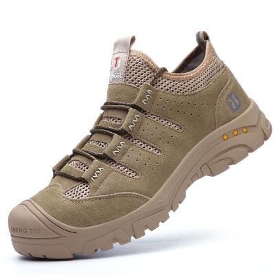 China Antistatic; Anti-sting; Anti-impact punching smash khaki sport jogger Anti-impact color toe industrial brand steel safety shoes for sale