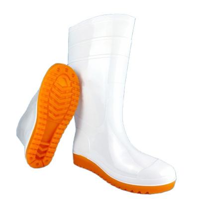 China Fashion rainboots plastic women's white rain boots waterproof high cid resistant white top alkali water proof rain boots for sale