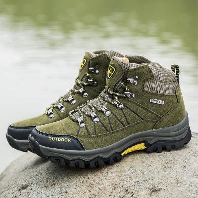 China OEM Anti-Slip Wholesale Men's Mountaineering Outdoor Leather Waterproof Trekking Hiking Boots for sale