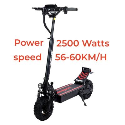 China 2500W 48V 11inch Unisex Electric Scooter Off Road Folding Long Range 40-60km Max Speed ​​50-60km/h Escooter For Adult for sale