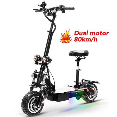 China Unisex Dual Tire 11Inch 85km/h Foldable Waterproof Powerful High Speed ​​Motor 5600W Fat Off Road Electric Scooters 5600w for sale