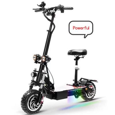 China Unisex 11 inch off road high standard foldable import 60v 80km/h trotinette-electrique- monopattino 5600w electric scooter dual motor for sale