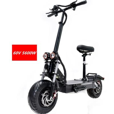 China Unisex Powerful Folding 13inch Fat Tire Folding Electric Scooter Motorcycles 60v 80km 85km/h 5600w Electric Scooter For Adults for sale