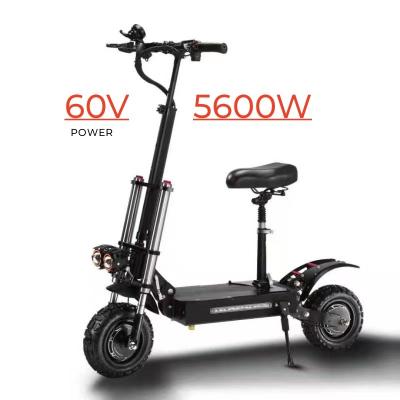 China Unisex adult 5600w 60V long range folding electric scooter e-scooter parts powerful battery 5600w electric kick scooter for sale