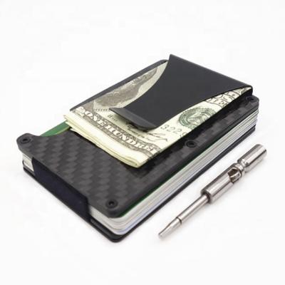 China ENGLAND NAME 2019 metal wallet credit card holder, real rfid carbon fiber wallet money clip wallet with screwdriver tool for sale