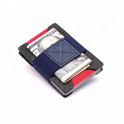 China ENGLAND STYLE Slim Small RFID Wallet Credit Card Holder Wallet in Carbon Fiber with Money Clip for sale