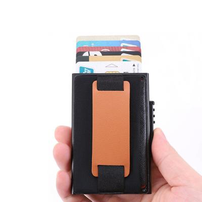 China Fashion RFID Blocking Front Pocket Minimalist Slim Credit Card Holder Noise Up Aluminum Wallet for sale