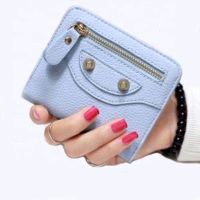 China PU Women Waterproof Leather Wallets Fashion Zipper Small Feminine Girls Purse Short Purse Wallet Coin Purse for sale