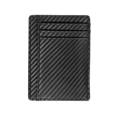 China ENGLAND STYLE Ultra Thin Think RFID Blocking Pocket Wallet Carbon Fiber Front Card Holder For Men for sale