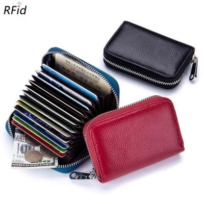 China Fashion and Slim Wholesale Leather Multifunctional Travel Card Holder RFID Blocking Card Holder Wallet for Women for sale