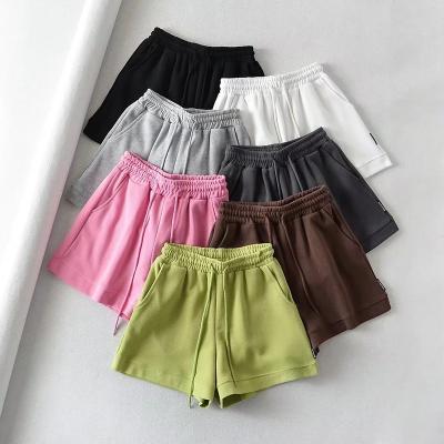 China New Women's Breathable Cotton Loose Fitness Stretch Drawstring Sports Summer Running Training Shorts With Pockets for sale