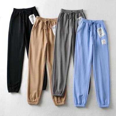 China Hot Custom Drawstring Breathable Logo Terry Fabric Side Pocket Jogging Full Length Pants for sale