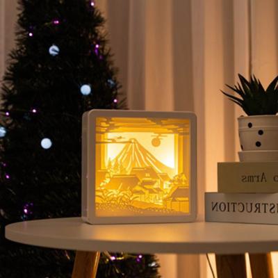 China Promotional Room & Decoration & Gift Products Paper Carving Lamp Night Light Photo Frame for sale