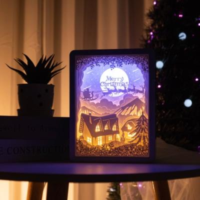 China Modern LED Lighted Paper Craft Shadow Picture Fashionable Box For Latest Gift for sale